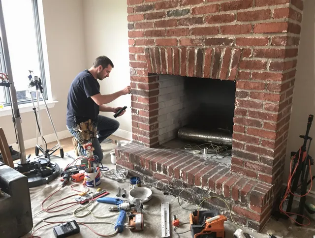 Hollywood Chimney Sweep specialist finalizing chimney liner service in Hollywood, FL