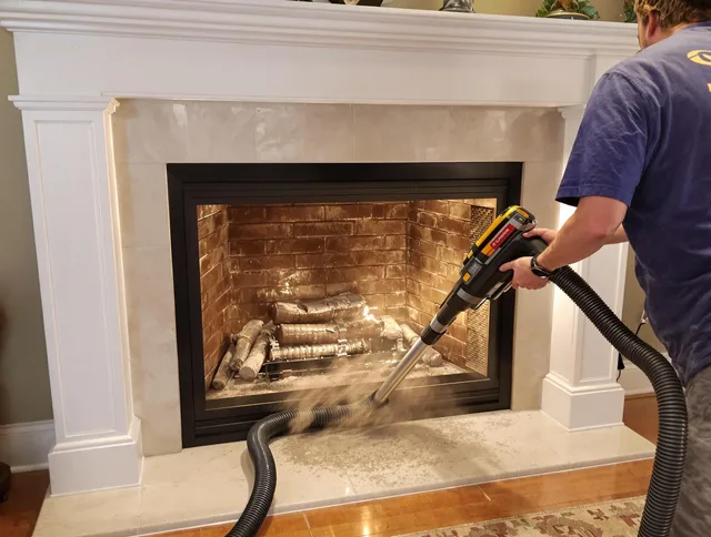 Fireplace cleaning performed by Hollywood Chimney Sweep in Hollywood, FL
